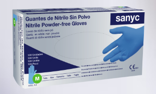 Guantes de nitrilo azul sin polvo Sensitive 100u Sanyc