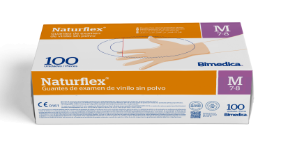 Guantes vinilo sin polvo Naturflex 100u Bimedica