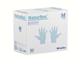 Guantes examen nitrilo estériles sin polvo Naturflex 50p Bimedica