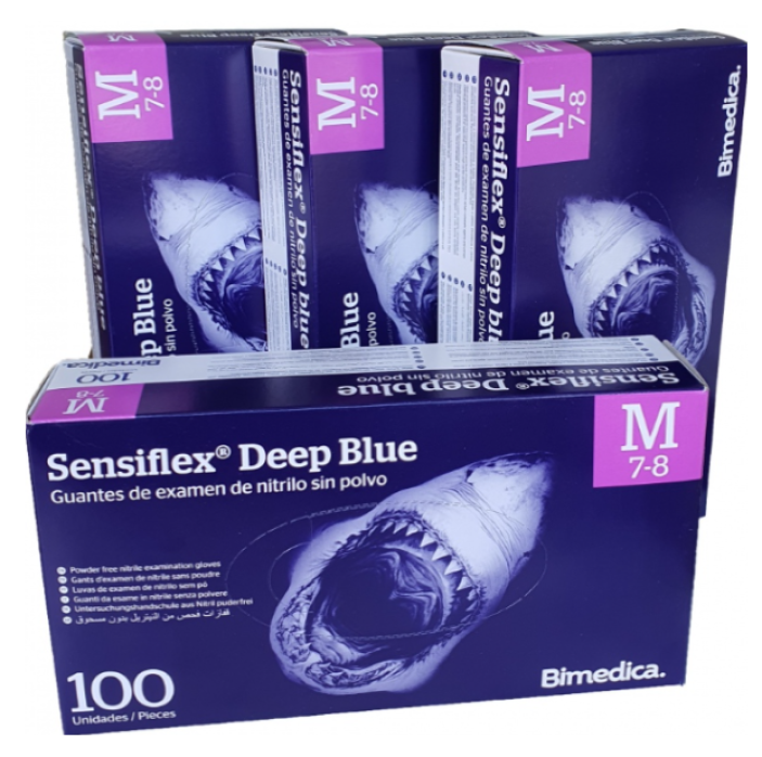 Guantes de nitrilo azul 100u Sensiflex Deep Blue