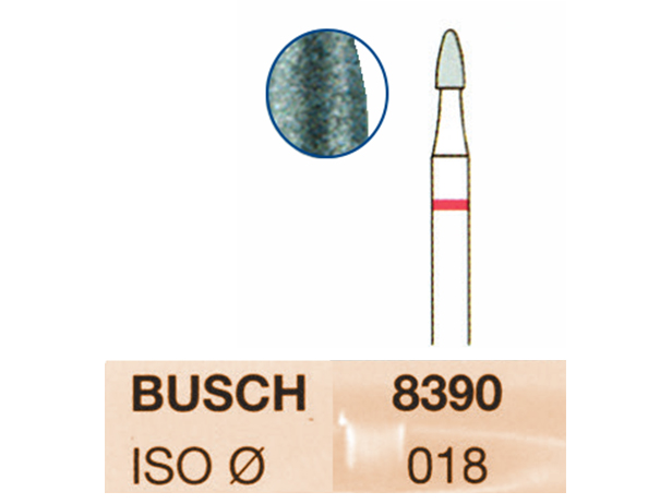 Fresa diamantada. Fig-390. -G.fino. cal. 018 Busch
