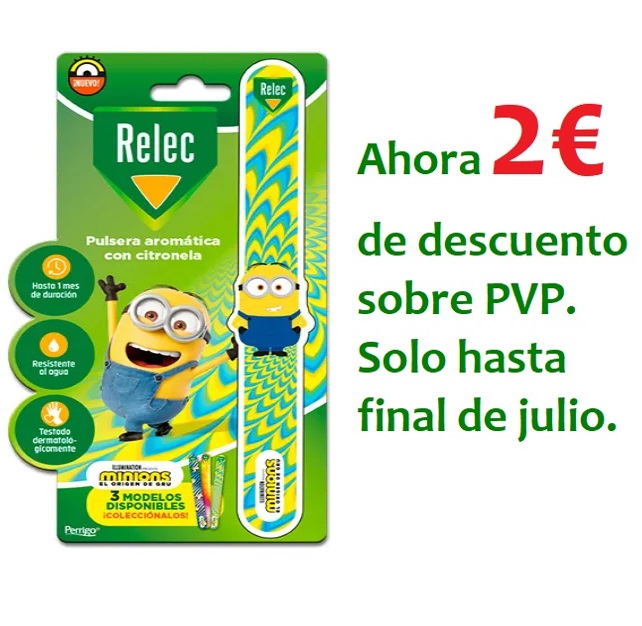 RELEC PULSERA INFANTIL MINIONS AMARILLA  REPELENTE  MOSQUITOS