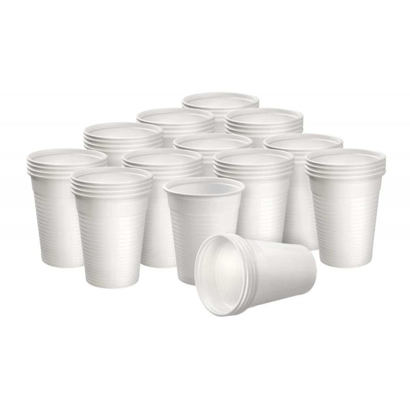 Vasos plástico color blanco 160ml 100u