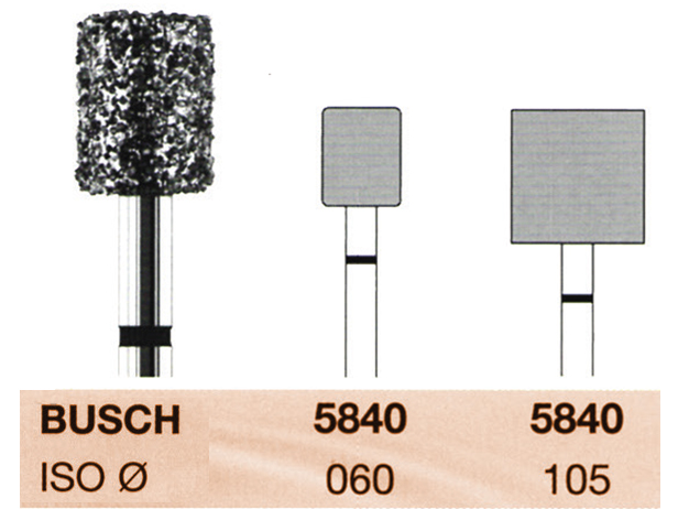 Fresas diamantadas Fig-5840 Grano supergrueso Busch