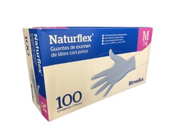 Guantes de látex sin polvo Naturflex 100u Bimedica